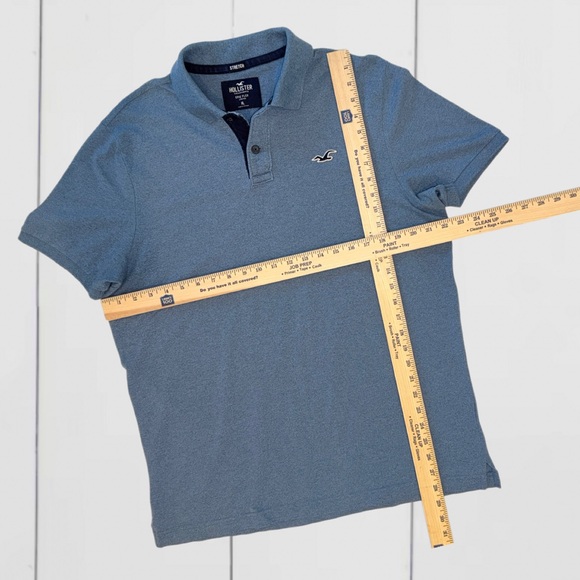 Hollister Men’s Epic Flex Stretch Polo Shirt Blue Size XL - Picture 5 of 9
